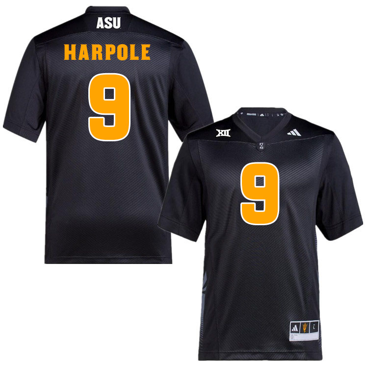 #9 Cameron Harpole Arizona State Sun Devils College Football Jerseys Stitched-Black